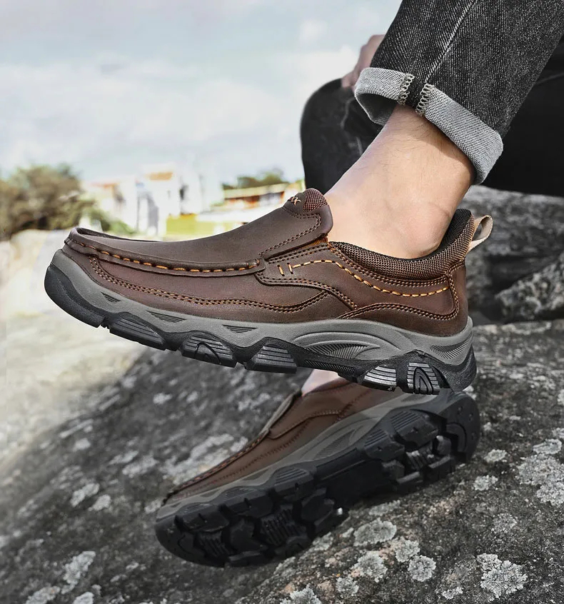 ⏰Promotion 60% OFF - Men's Orthopedic Hands-Free Genuine Calfskin Leather Slip On Loafers