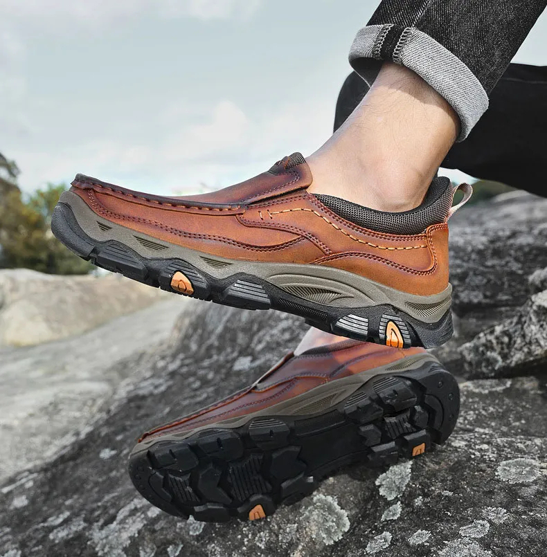 ⏰Promotion 60% OFF - Men's Orthopedic Hands-Free Genuine Calfskin Leather Slip On Loafers