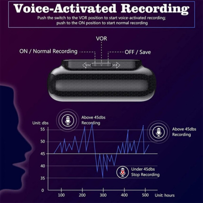 Smart HD Noise Reduction 500 Hours Voice Control Waterproof Recorder