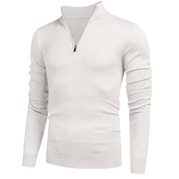Men's Cashmere Style Zipper Basic Sweater