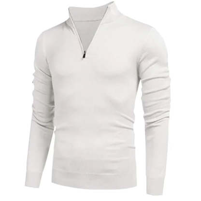 Men's Cashmere Style Zipper Basic Sweater