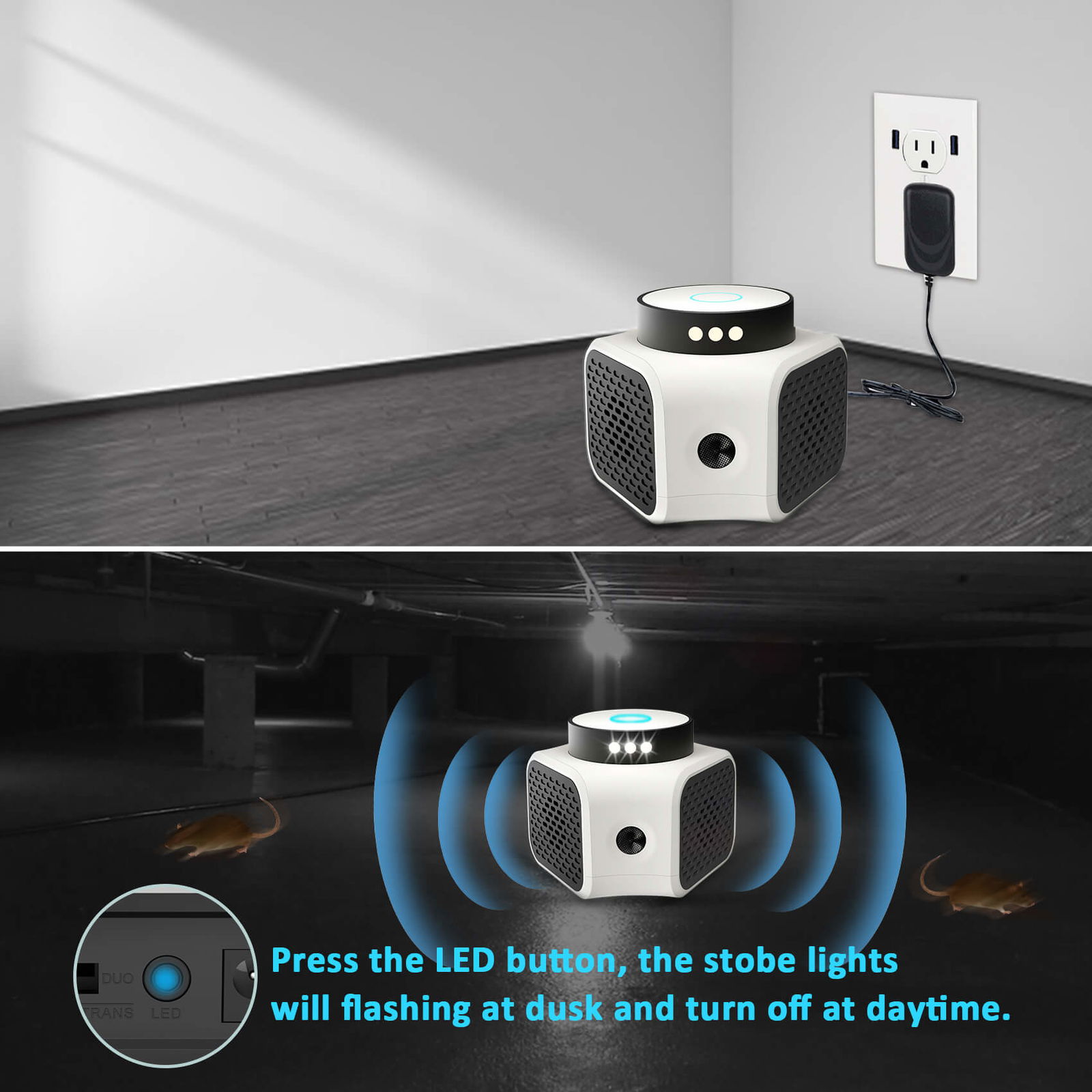 ultrasonic pest repeller with strobe light-7