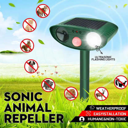 Ultrasonic Deer Repeller - Pack of 4 Solar Deer Repellents - Keep Deer out of Garden