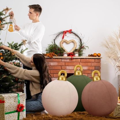 24 Inch Giant Velvet Christmas Inflatable Ball Ornament