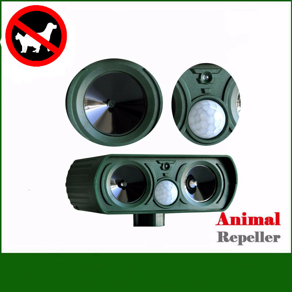 Ultrasonic Solar Power Pest Dog Repeller Repellent Cat Dog