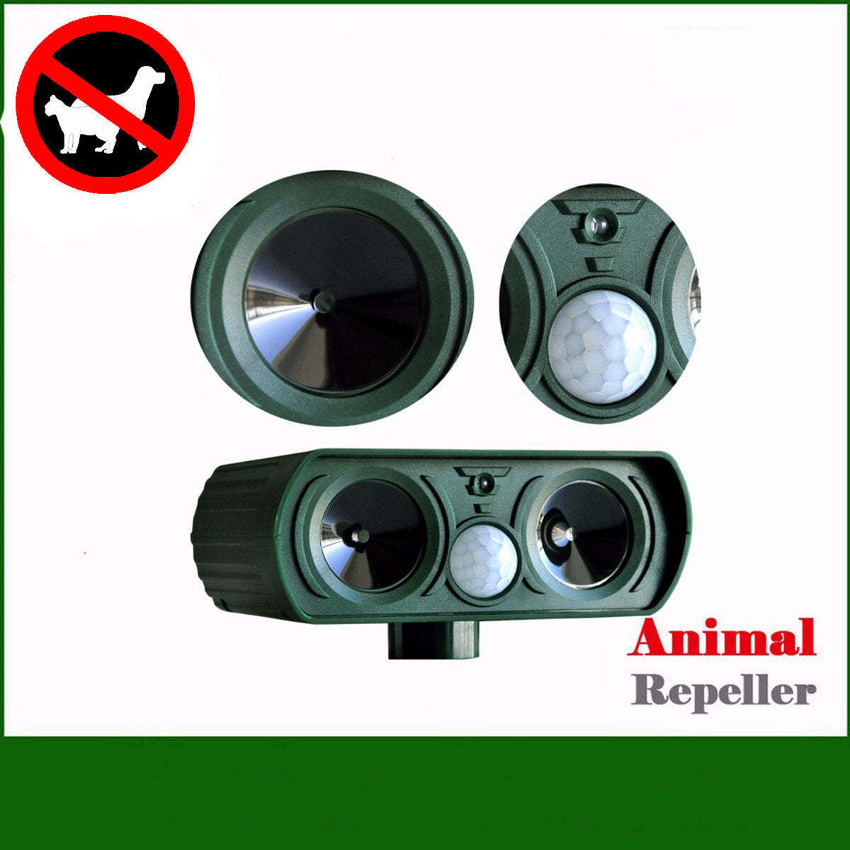 Ultrasonic Solar Power Pest Dog Repeller Repellent Cat Dog