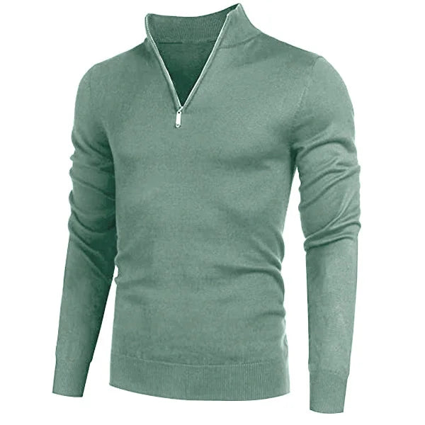 Men's Cashmere Style Zipper Basic Sweater