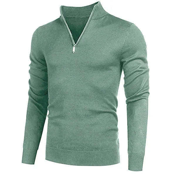 Men's Cashmere Style Zipper Basic Sweater
