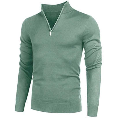 Men's Cashmere Style Zipper Basic Sweater