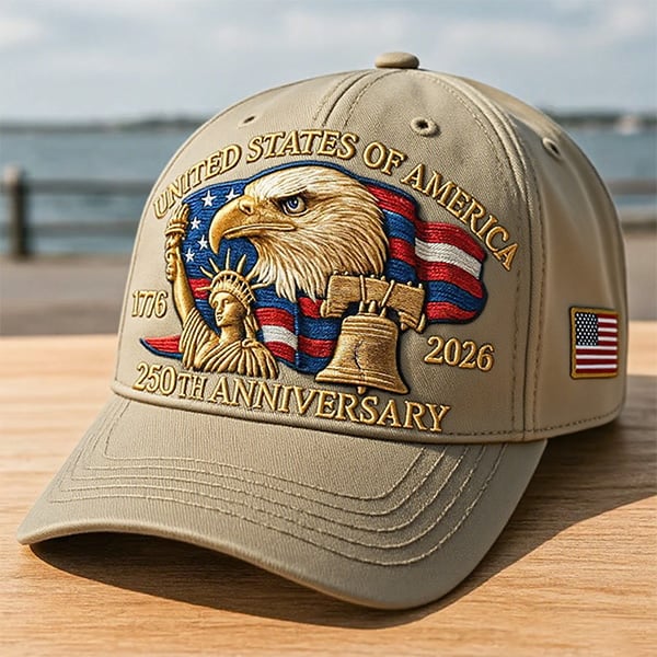 Eagle and Liberty – United States 250th Anniversary Embroidered Hat