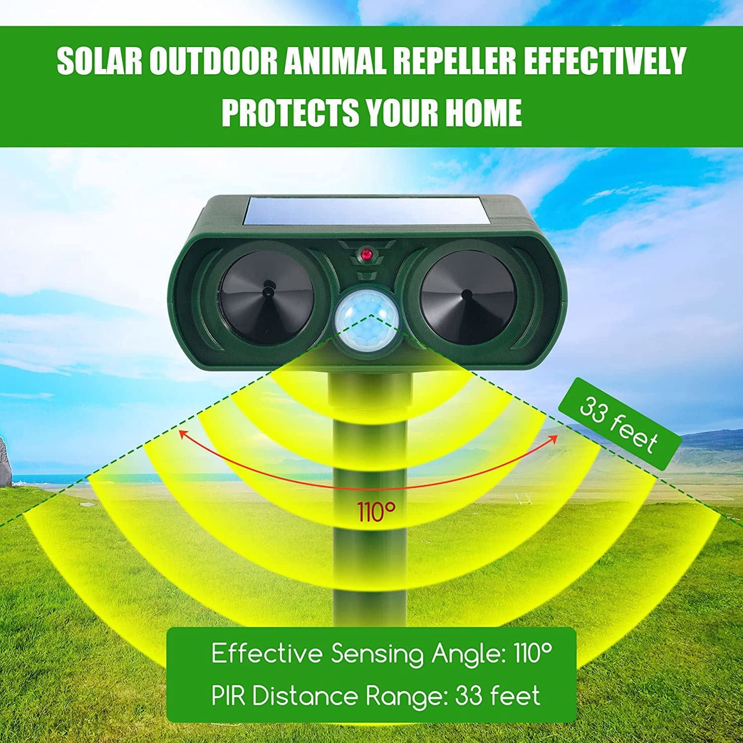 Infrared Solar Powered Animal Pest Repeller