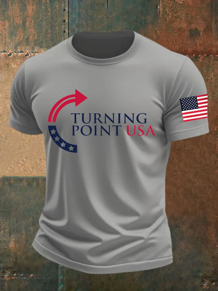 Men's Charlie Kirk Turning Point USA Trump Commemorative T-Shirt