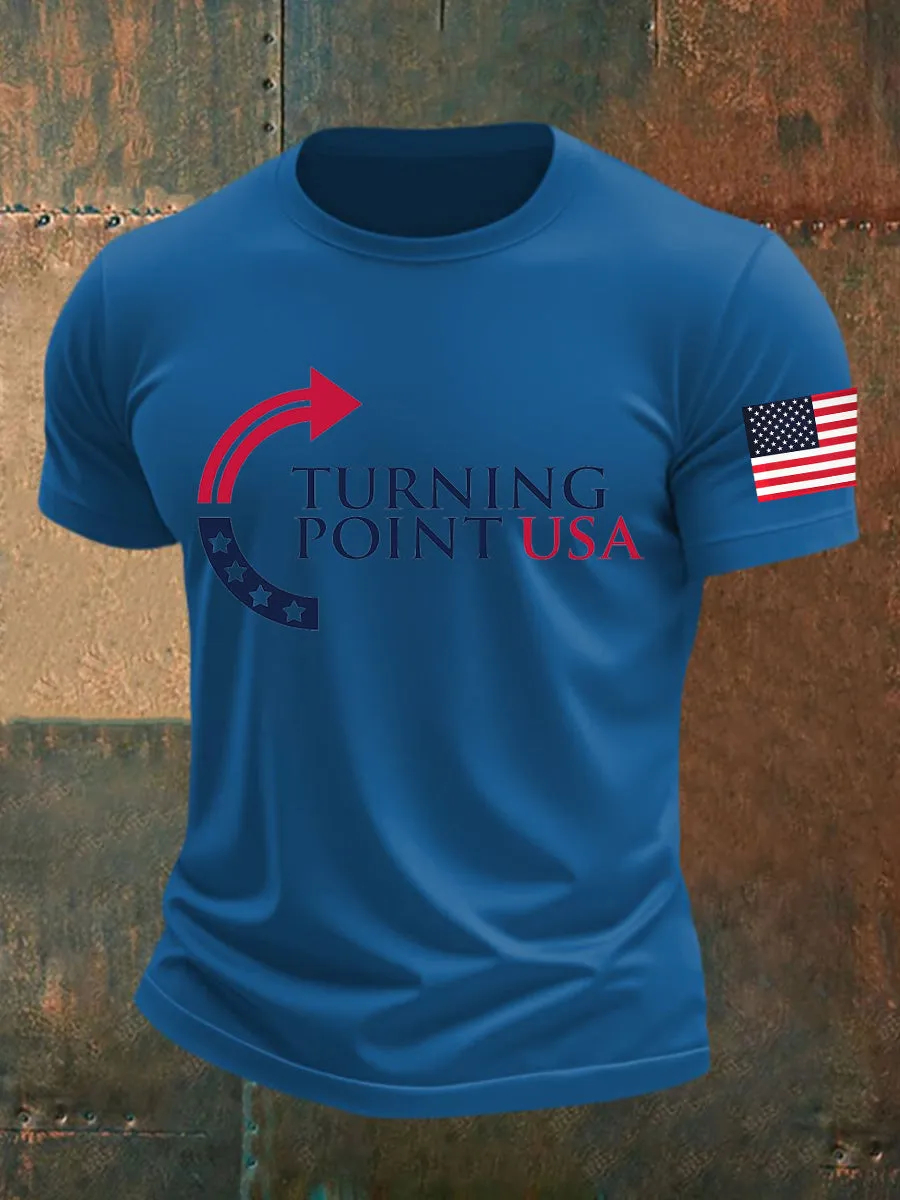 Men's Charlie Kirk Turning Point USA Trump Commemorative T-Shirt