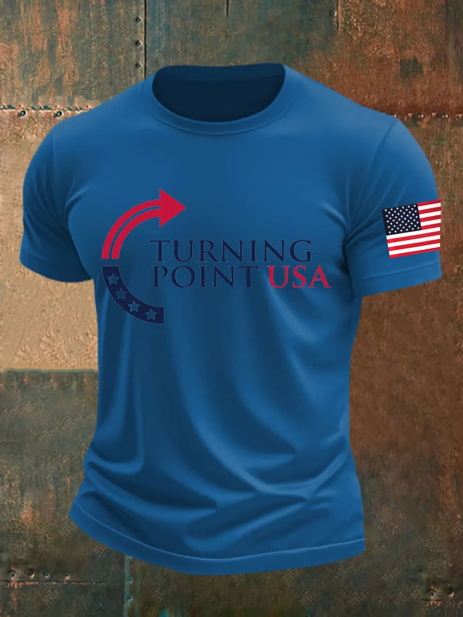 Men's Charlie Kirk Turning Point USA Trump Commemorative T-Shirt