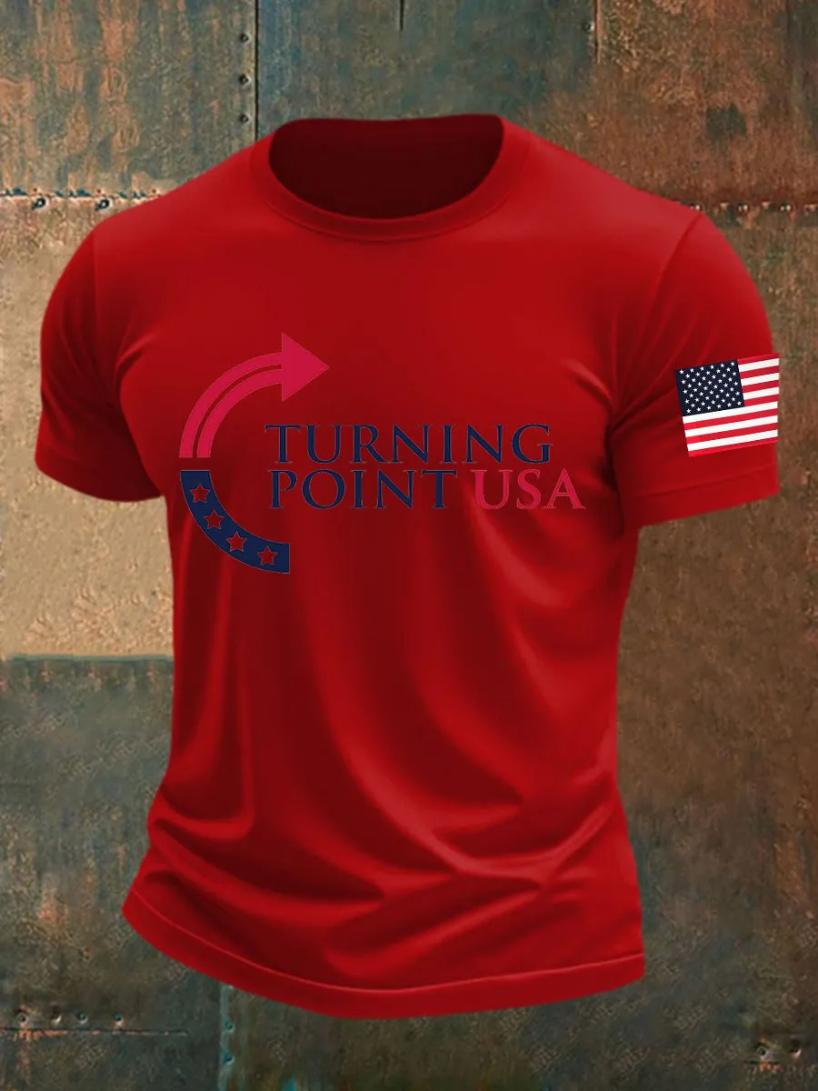 Men's Charlie Kirk Turning Point USA Trump Commemorative T-Shirt