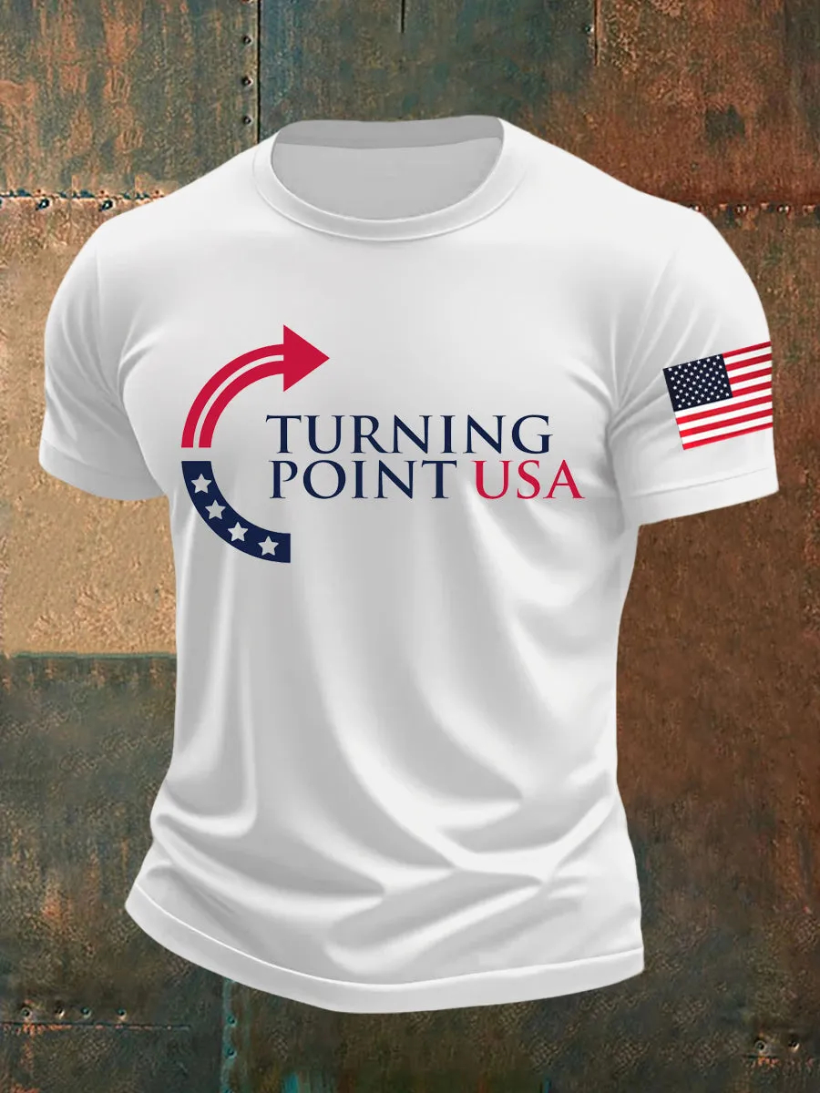 Men's Charlie Kirk Turning Point USA Trump Commemorative T-Shirt