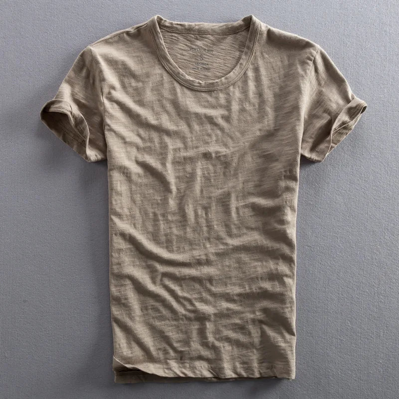 2025 Men's Solid Cotton Vintage T-Shirt