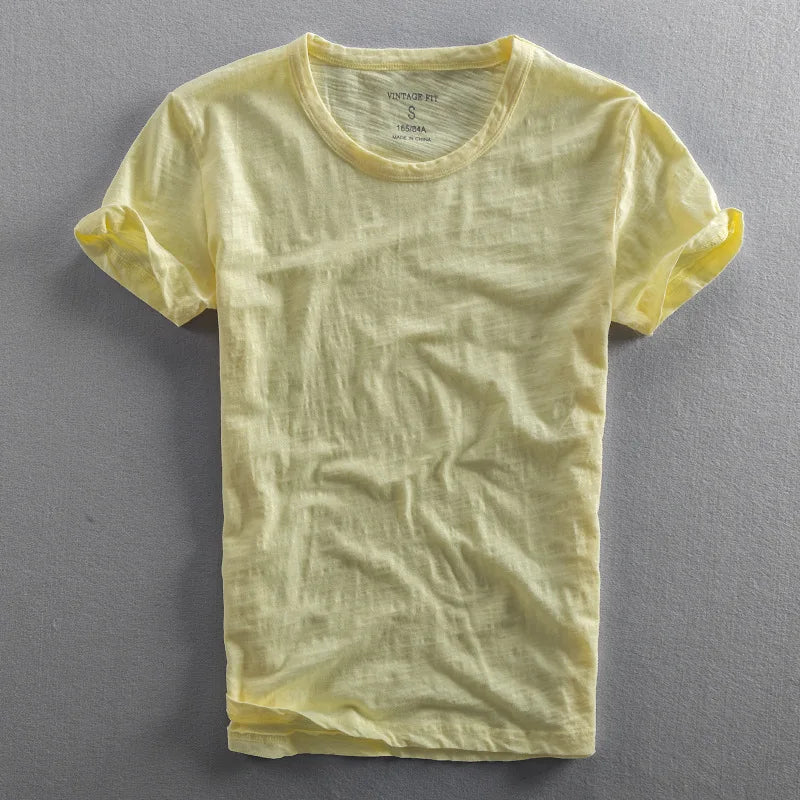 2025 Men's Solid Cotton Vintage T-Shirt