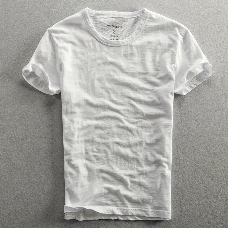 2025 Men's Solid Cotton Vintage T-Shirt