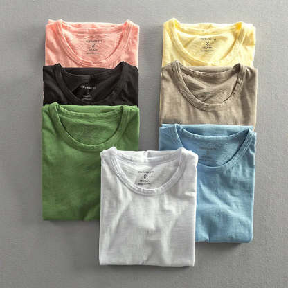 2025 Men's Solid Cotton Vintage T-Shirt