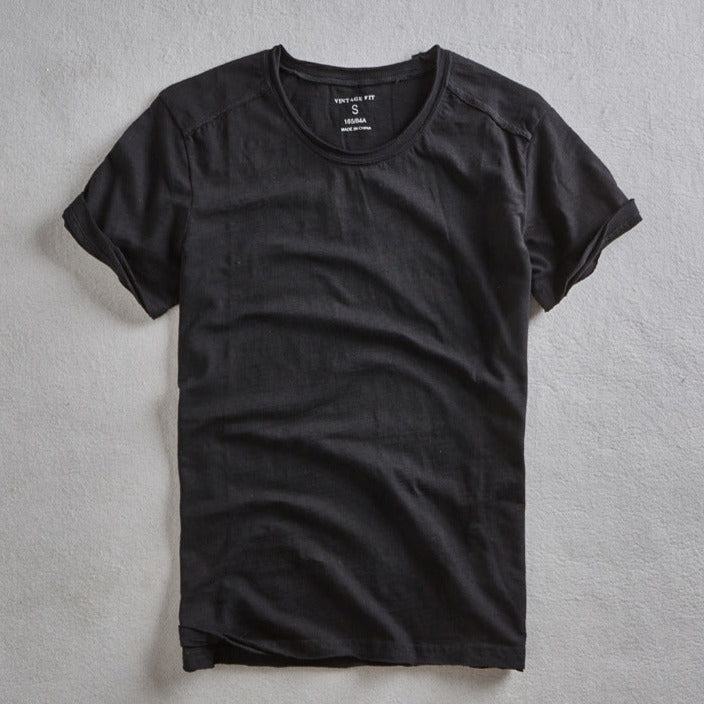 2025 Men's Solid Cotton Vintage T-Shirt