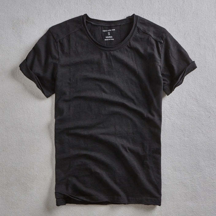 2025 Men's Solid Cotton Vintage T-Shirt