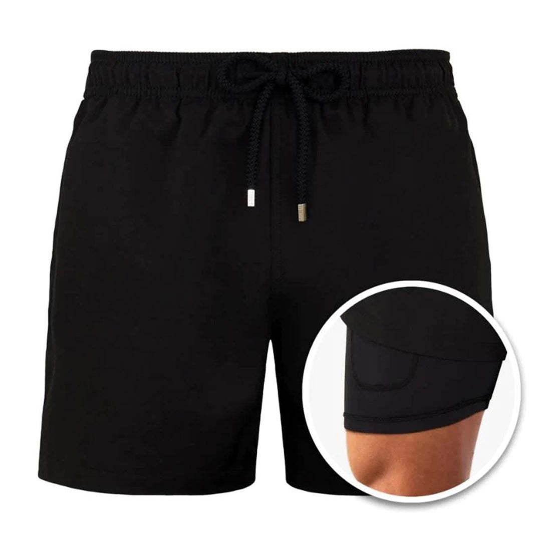 Stylish Men's Quick-Drying Swimming Trunks with Practical Pockets