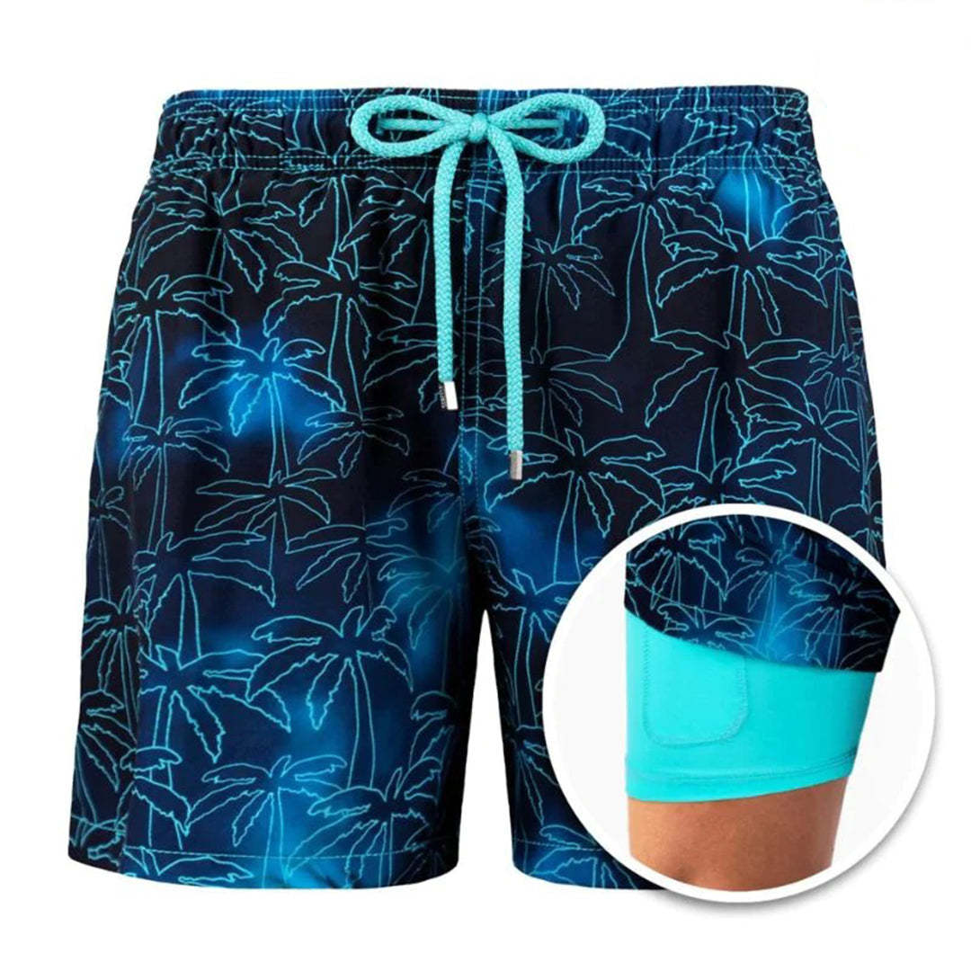 Stylish Men's Quick-Drying Swimming Trunks with Practical Pockets