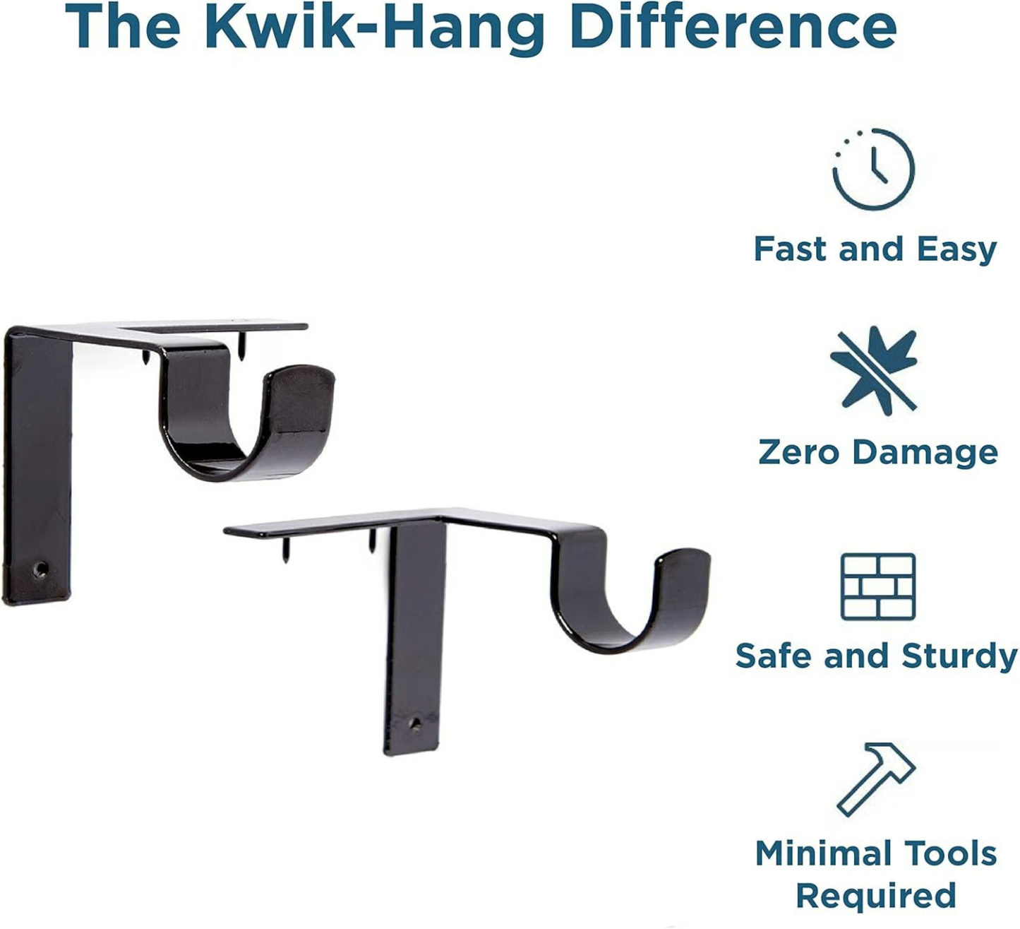 Single Curtain Rod Brackets