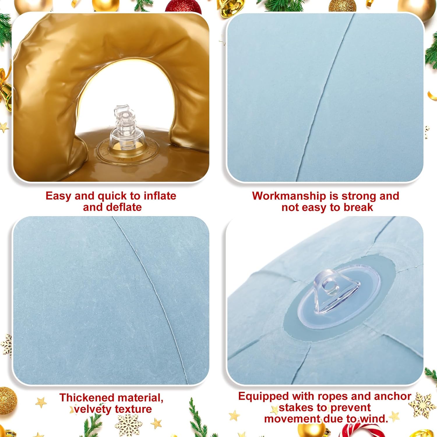 24 Inch Giant Velvet Christmas Inflatable Ball Ornament