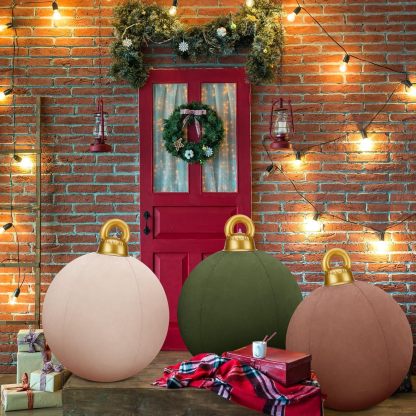 24 Inch Giant Velvet Christmas Inflatable Ball Ornament