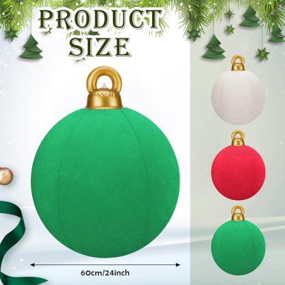 24 Inch Giant Velvet Christmas Inflatable Ball Ornament