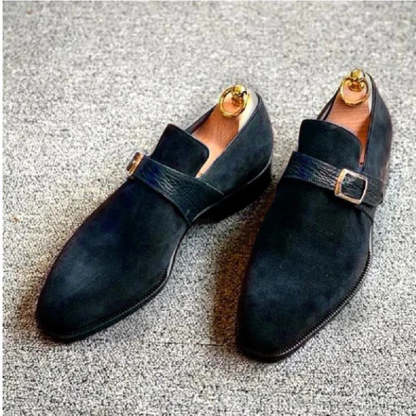 Men's Faux Suede Buckle Strap Business Workwear Shoes Fall Winter Slip On Loafers