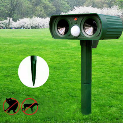 Ultrasonic Solar Power Pest Dog Repeller Repellent Cat Dog