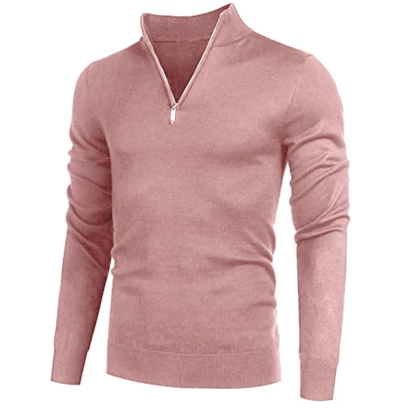 Men's Cashmere Style Zipper Basic Sweater