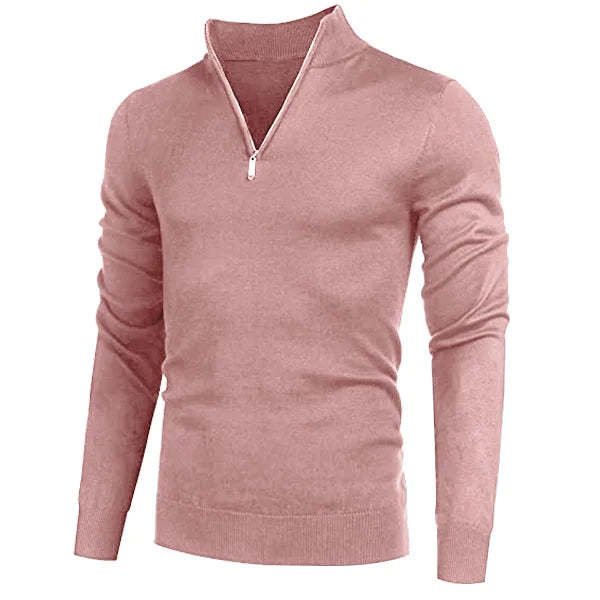 Men's Cashmere Style Zipper Basic Sweater
