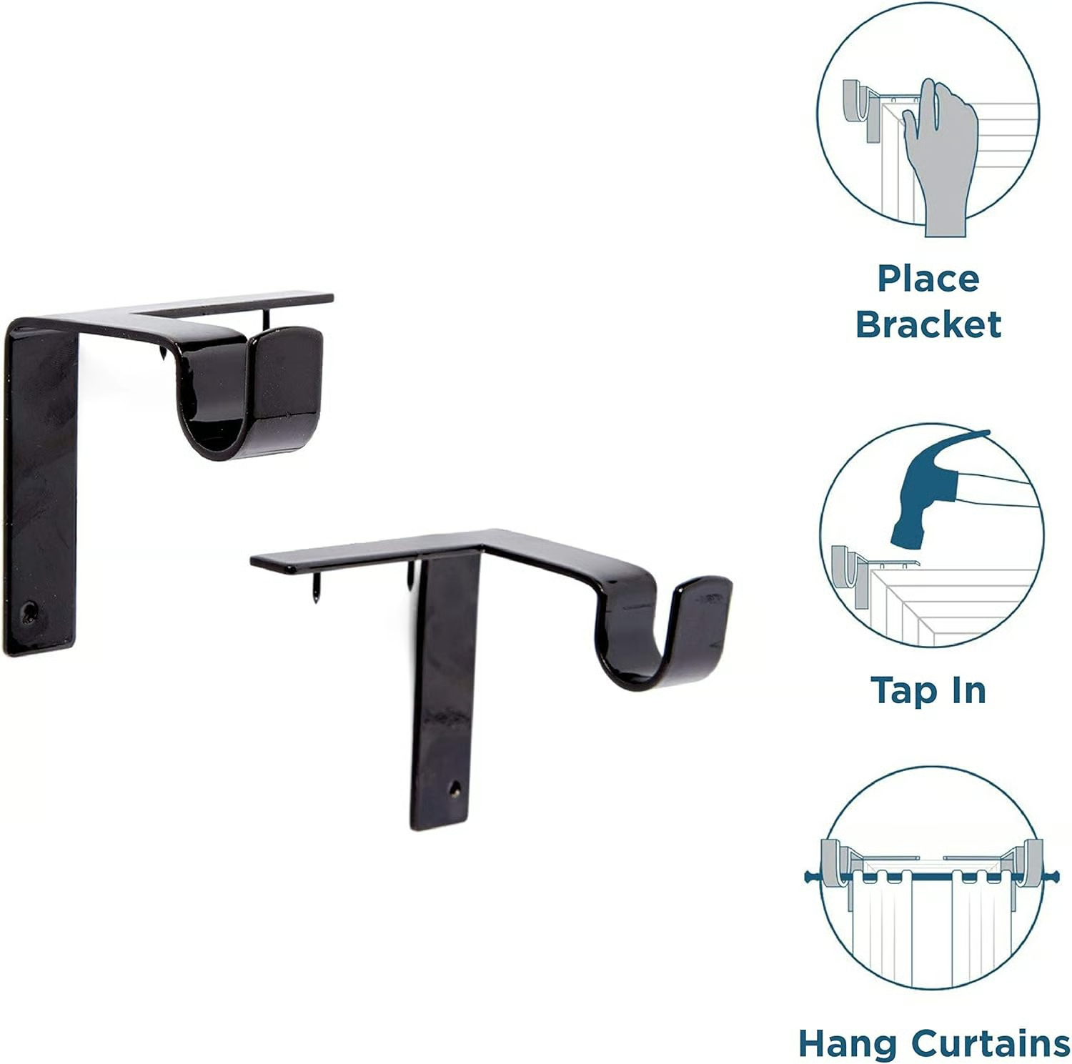 Single Curtain Rod Brackets