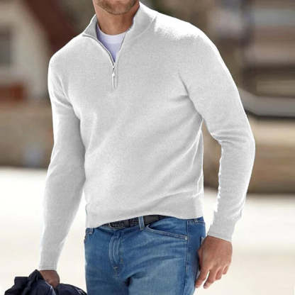 Men's Cashmere Style Zipper Basic Sweater