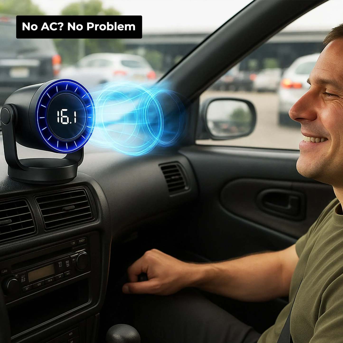 Turbo Cool Portable Air Conditioner | Whisper-Quiet, Adjustable Breeze & Compact Design for Home, Office & Car Use