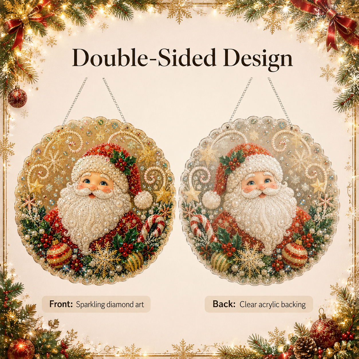 🎄 LAST DAY 49% OFF – ✨ Christmas Pearl Diamond Art Hanging Ornament Kit