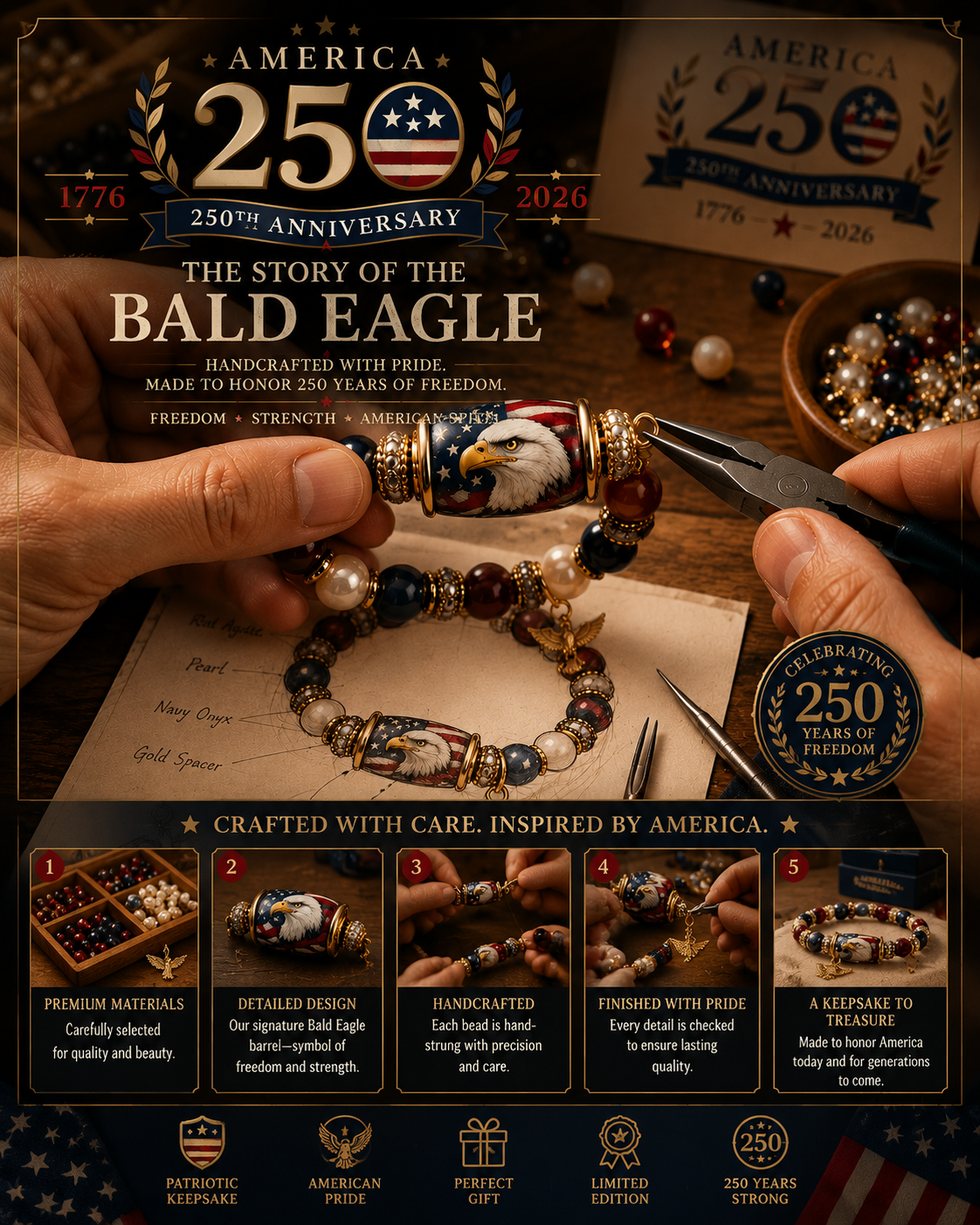 🔥 Hot Sale 49% OFF 🇺🇸 Celebrate Freedom & Honor 💎 | USA 250th Anniversary Limited Edition Collection ✨