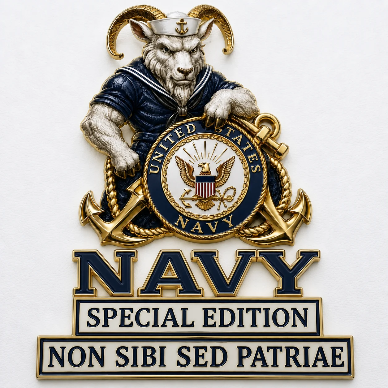 🇺🇸 Last Day Promo: 49% OFF ⚓-US Navy Bill the Goat Non Sibi Sed Patriae Car Emblem Metal Badge - ✈️Buy 2 Free Shipping Today!