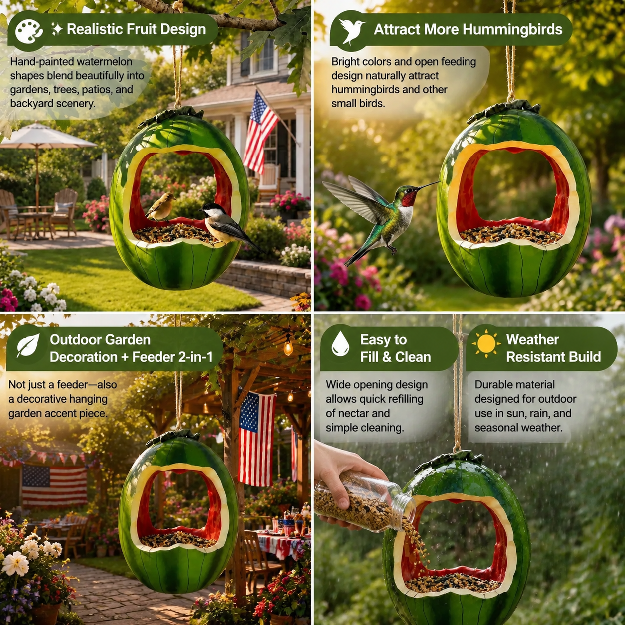 Fruit Shaped Hanging Bird feeders for Outdoors