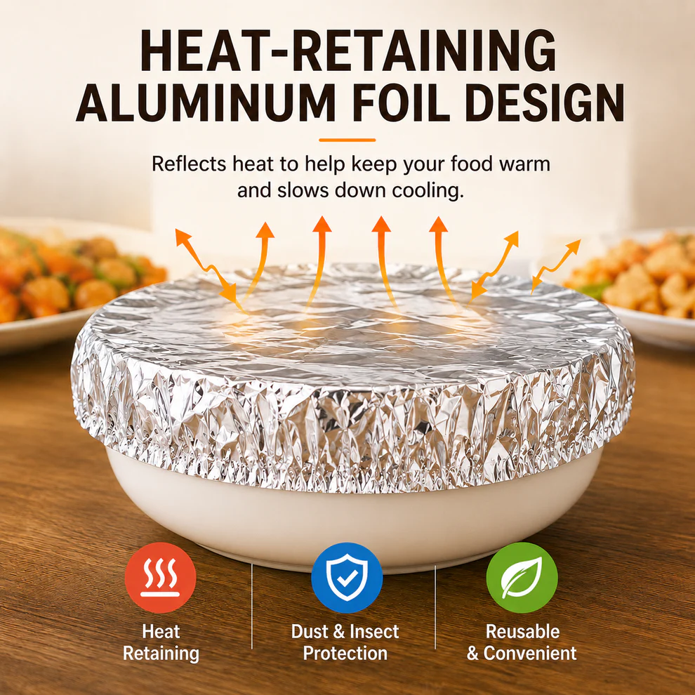 🍲Last Day 70% OFF🔥 Home dining table & food container aluminum foil heat-retaining cover