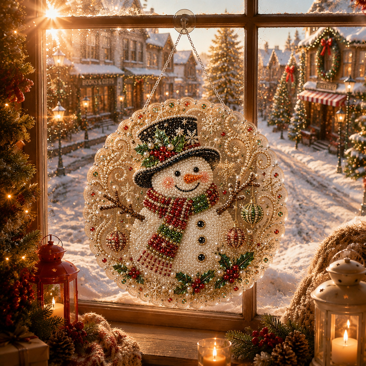 🎄 LAST DAY 49% OFF – ✨ Christmas Pearl Diamond Art Hanging Ornament Kit | Luxury Flocked Canvas with Scratch-Resistant Non-Fading Pearl Beads DIY Handmade Holiday Hanging Decor 🎅💎