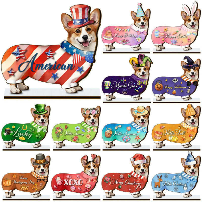 🐾LAST DAY 50% OFF - Interchangeable Seasonal Animal Wooden Decor Set