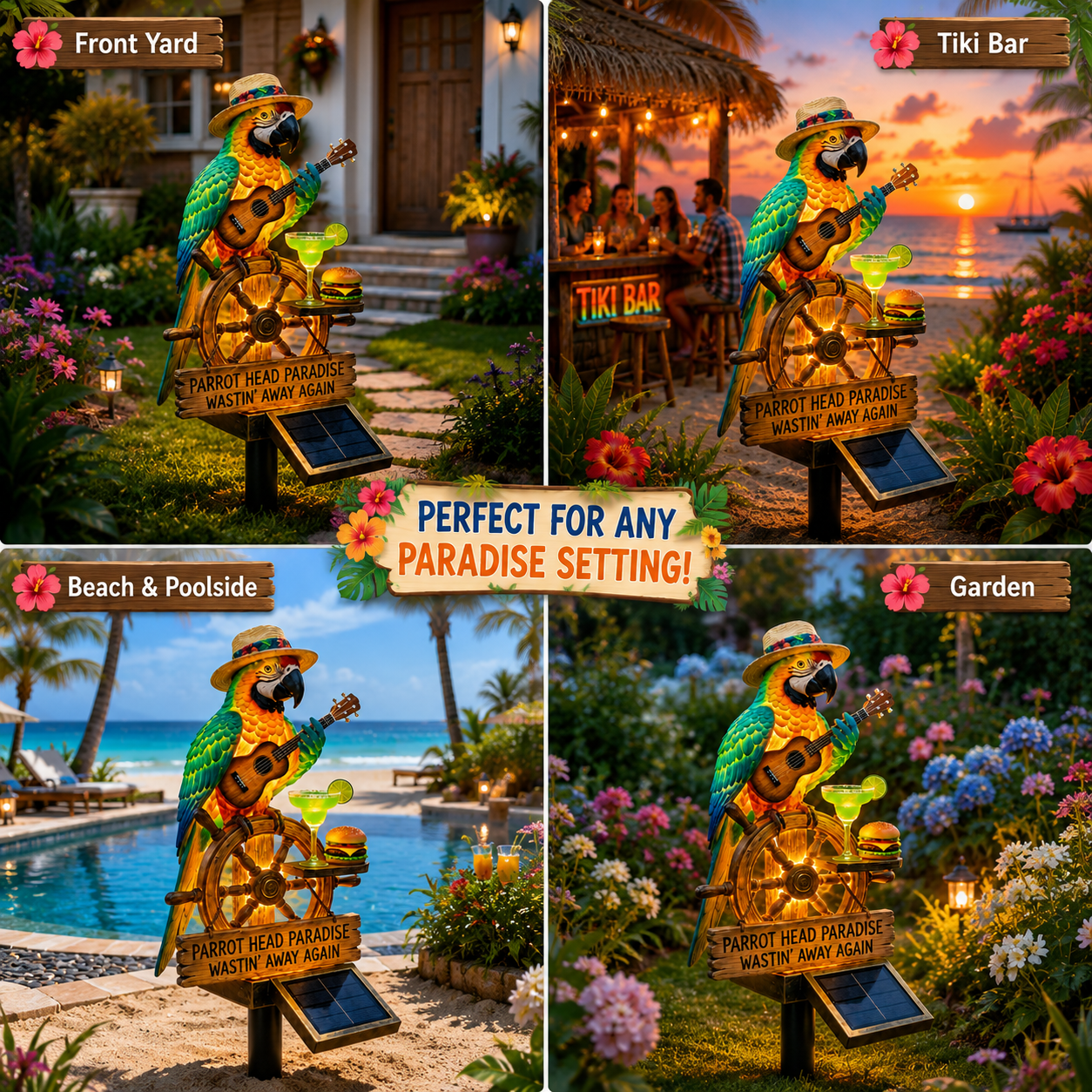 🔥Last Day 70% OFF🔥 - 🌴 Solar-Powered Parrot Garden Light – “Wastin' Away Again”