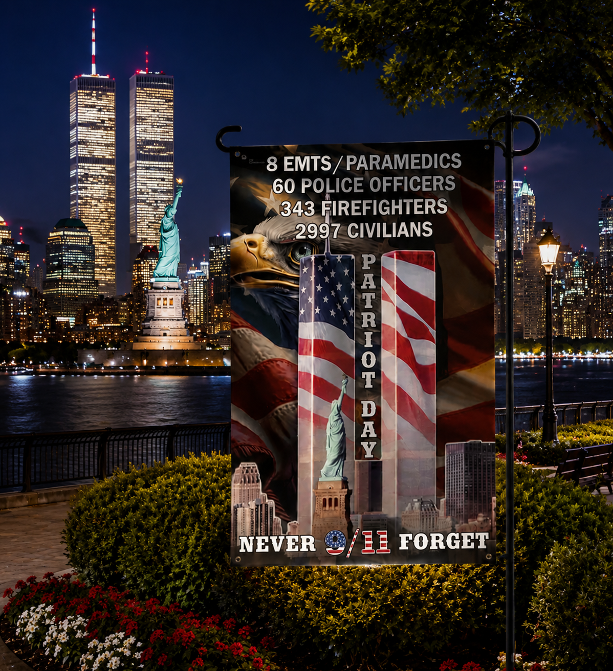 🦅Never Forget 9/11 Patriot Day Eagle American Flag