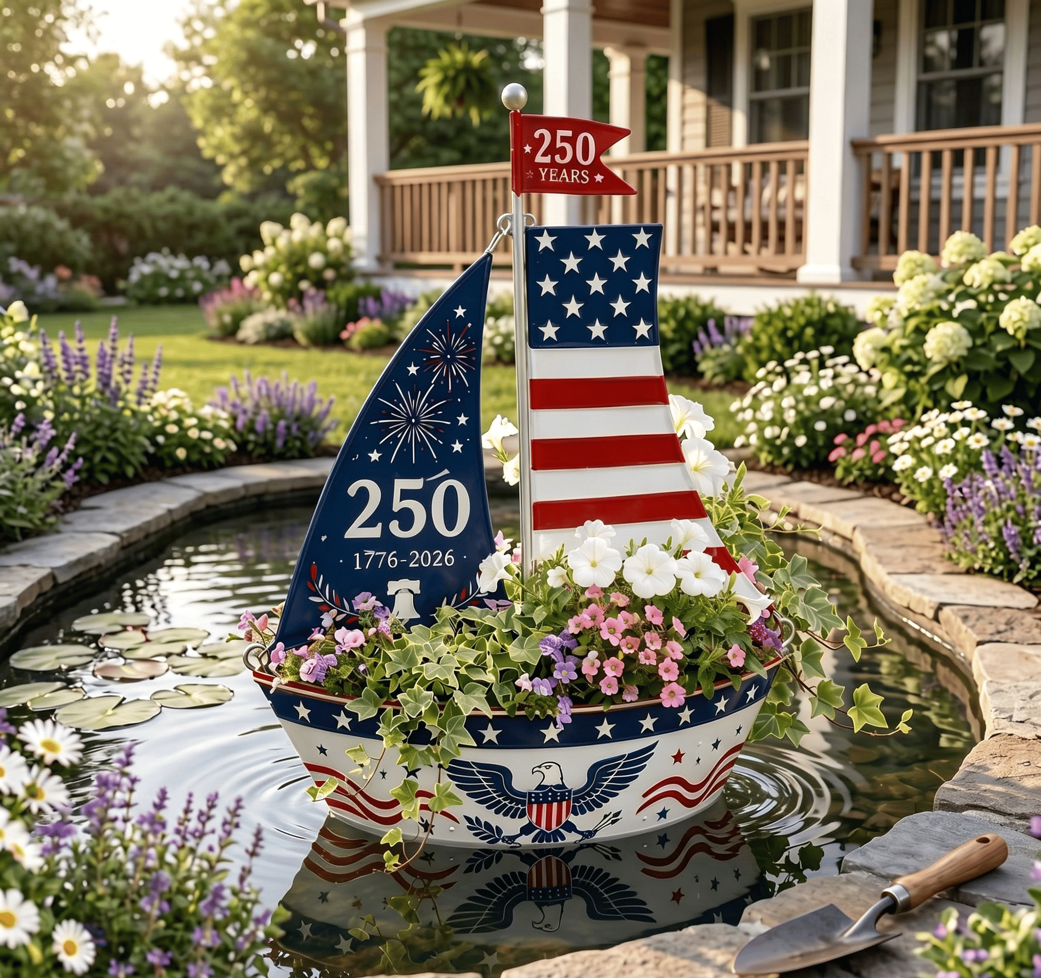 America 250 Freedom Sailboat Planter