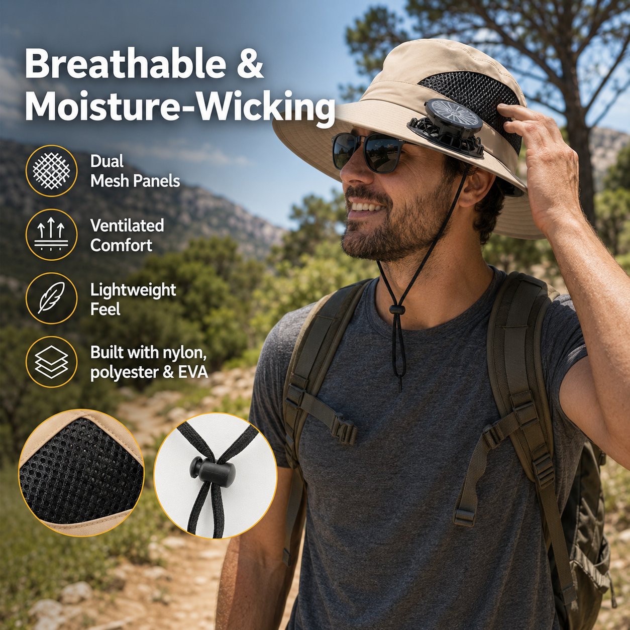 🔥🔥Father's Day Best Sellers ☀️Solar-Powered Outdoor Cooling Fan Hat